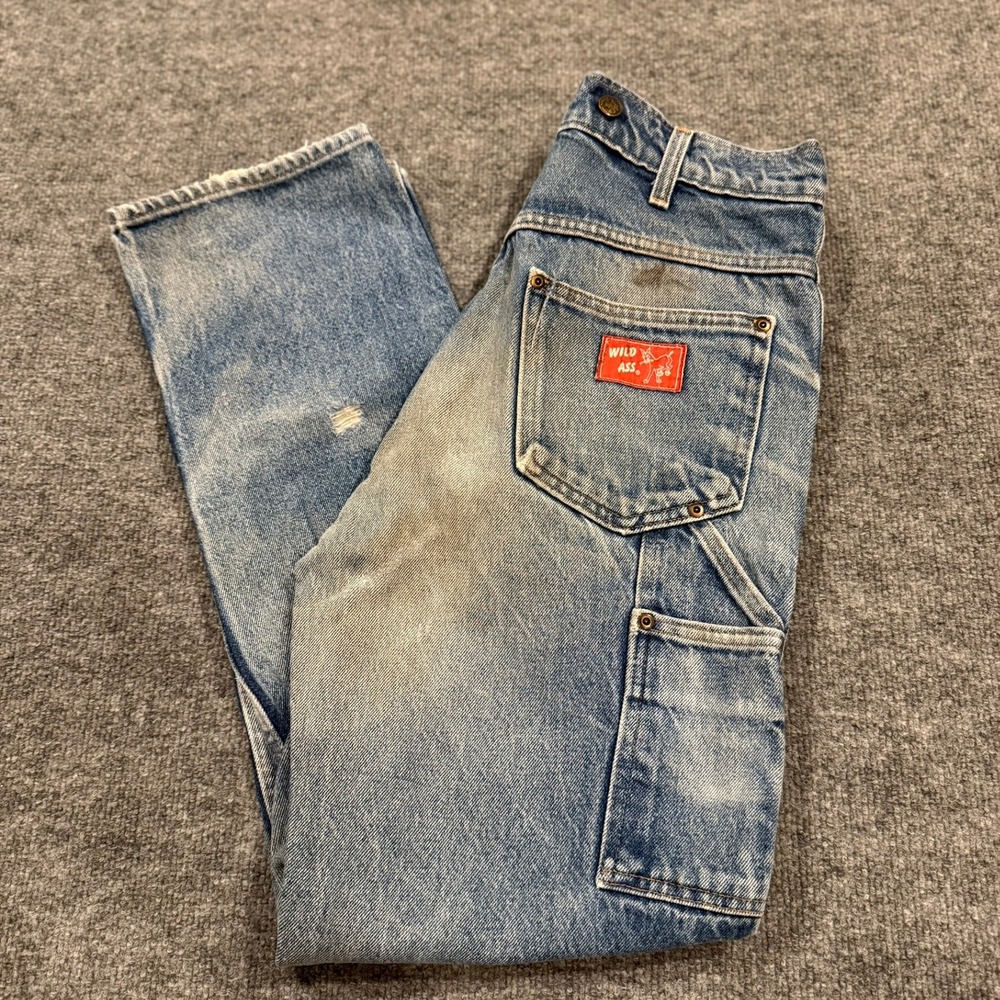 Vtg Wild Ass Double Knee Carpenter Blue Jeans 200DBL Made in USA 32x34 READ
